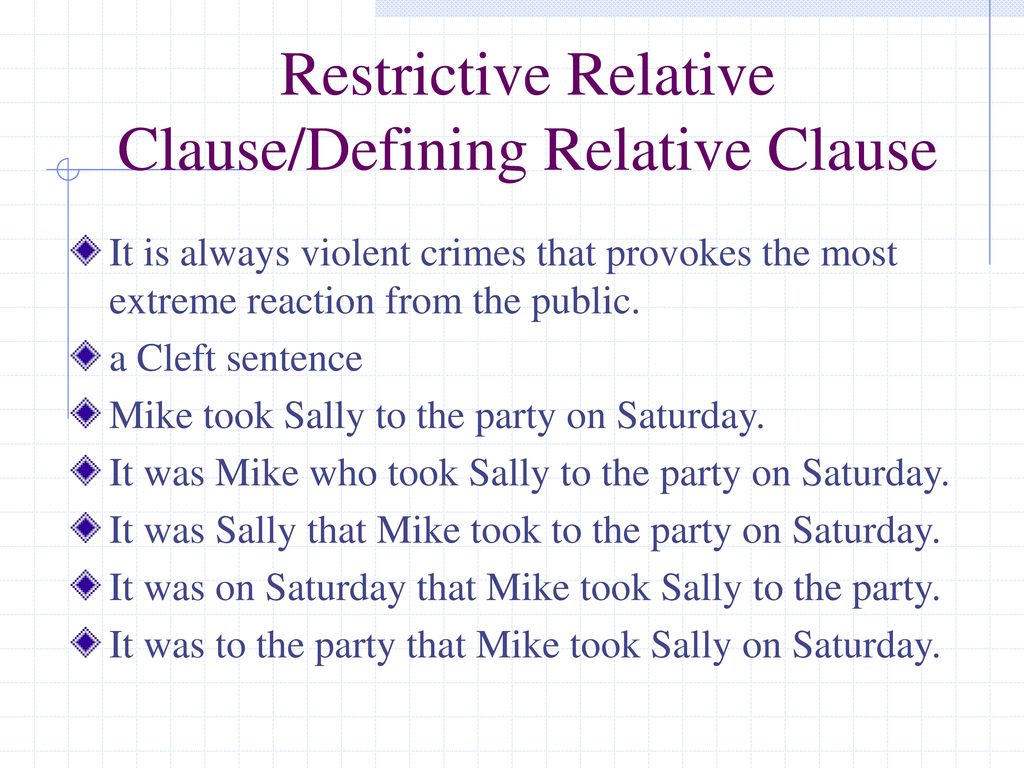 relative clause restrictive or non-restrictive