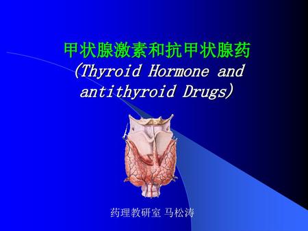 甲状腺激素和抗甲状腺药 (Thyroid Hormone and antithyroid Drugs)