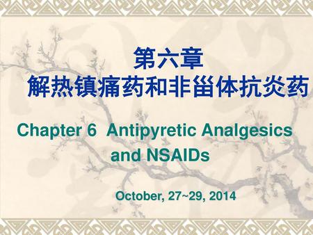 Chapter 6 Antipyretic Analgesics and NSAIDs