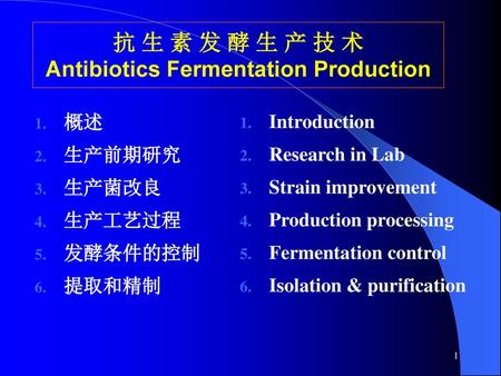 Antibiotics Fermentation Production