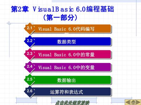 第2章 Visual Basic 6.0编程基础 （第一部分）