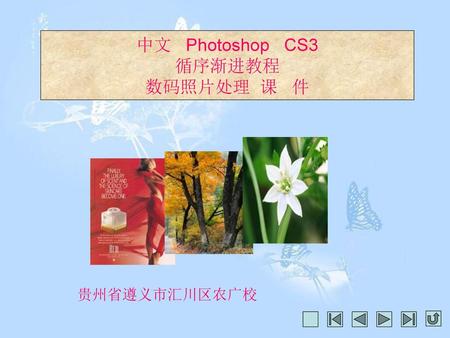 中文 Photoshop CS3 循序渐进教程 数码照片处理 课 件