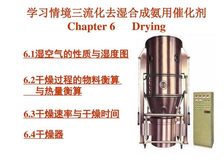 学习情境三流化去湿合成氨用催化剂 Chapter 6 Drying
