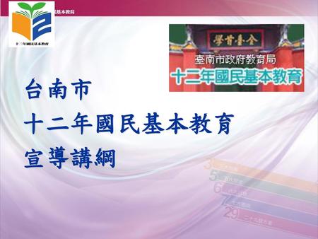 台南市 十二年國民基本教育 宣導講綱.