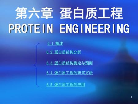 第六章 蛋白质工程 PROTEIN ENGINEERING