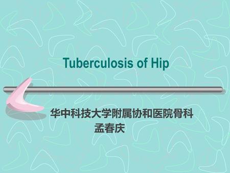 Tuberculosis of Hip 华中科技大学附属协和医院骨科 孟春庆.