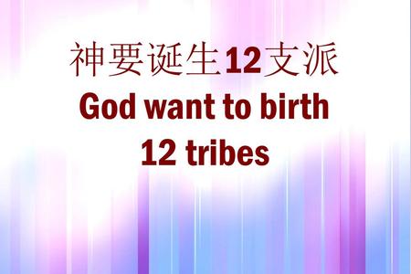 神要诞生12支派 God want to birth 12 tribes.