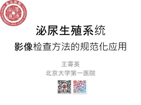 泌尿生殖系统 影像检查方法的规范化应用 王霄英 北京大学第一医院.