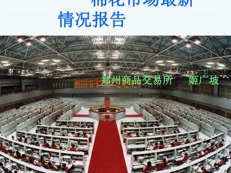 棉花市场最新情况报告 1111 郑州商品交易所 姬广坡.