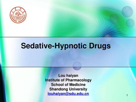 Sedative-Hypnotic Drugs Institute of Pharmacology