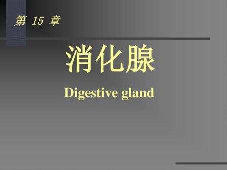 第 15 章 消化腺 Digestive gland.