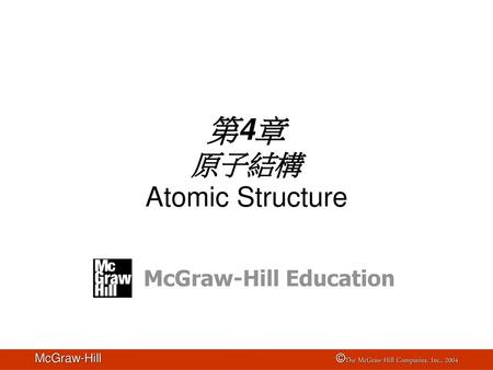 第4章 原子結構 Atomic Structure