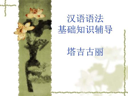 汉语语法 基础知识辅导 塔吉古丽.