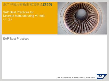 生产中使用看板的重复制造(233) SAP Best Practices for Discrete Manufacturing V1
