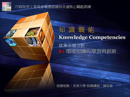 知 識 職 能 Knowledge Competencies 就業市場分析 K1 環境知識的學習與創新
