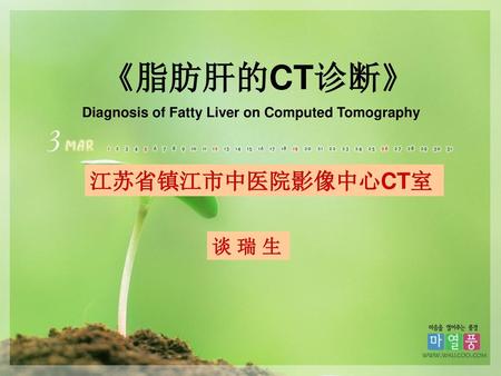 《脂肪肝的CT诊断》 江苏省镇江市中医院影像中心CT室 谈 瑞 生