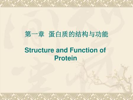 第一章 蛋白质的结构与功能 Structure and Function of Protein.