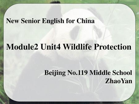 Module2 Unit4 Wildlife Protection