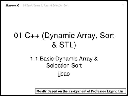 01 C++ (Dynamic Array, Sort & STL)