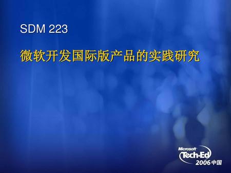 SDM 223 微软开发国际版产品的实践研究.