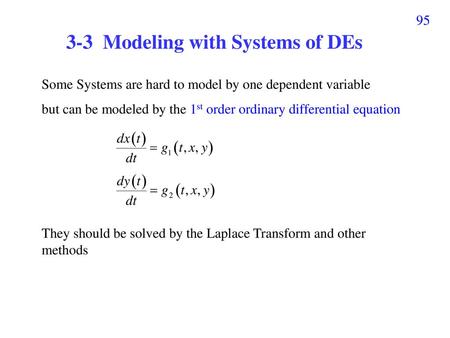 3-3 Modeling with Systems of DEs