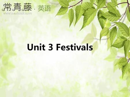 Unit 3 Festivals.