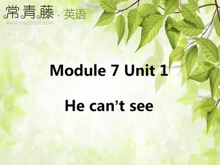 Module 7 Unit 1 He can’t see.