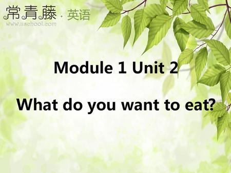Module 1 Unit 2 What do you want to eat?