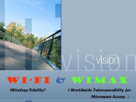 (Wireless Fidelity) ( Worldwide Interoperability for