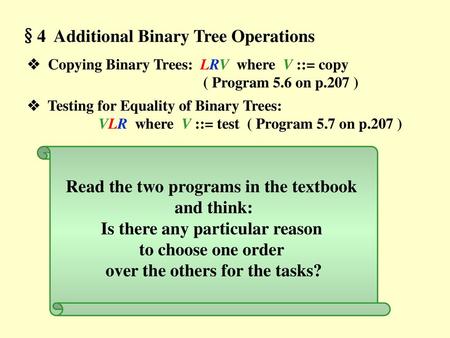 §4 Additional Binary Tree Operations