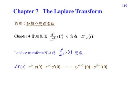 Chapter 7 The Laplace Transform