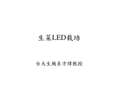 生菜LED栽培 台大生機系方煒教授.