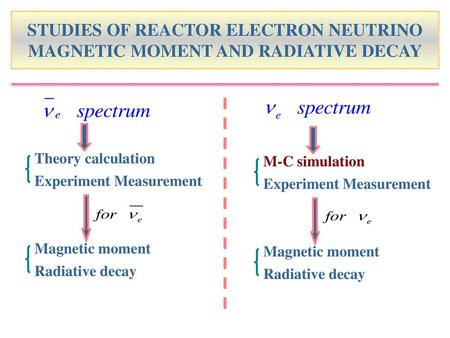 M-C simulation Experiment Measurement Magnetic moment Radiative decay