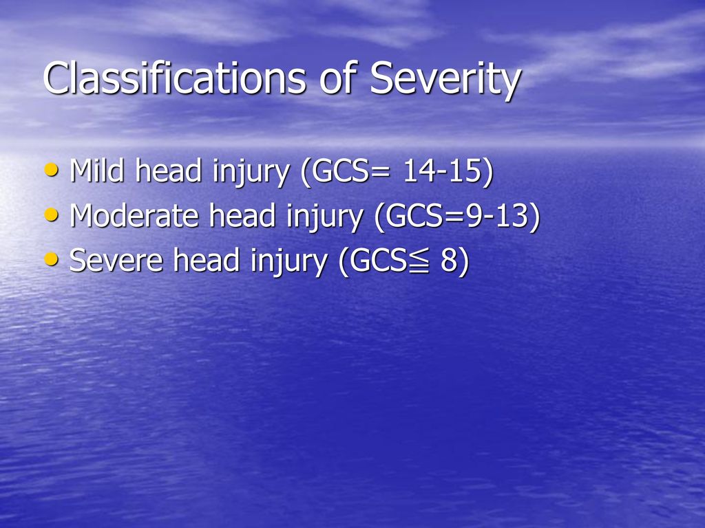 Classifications of Severity