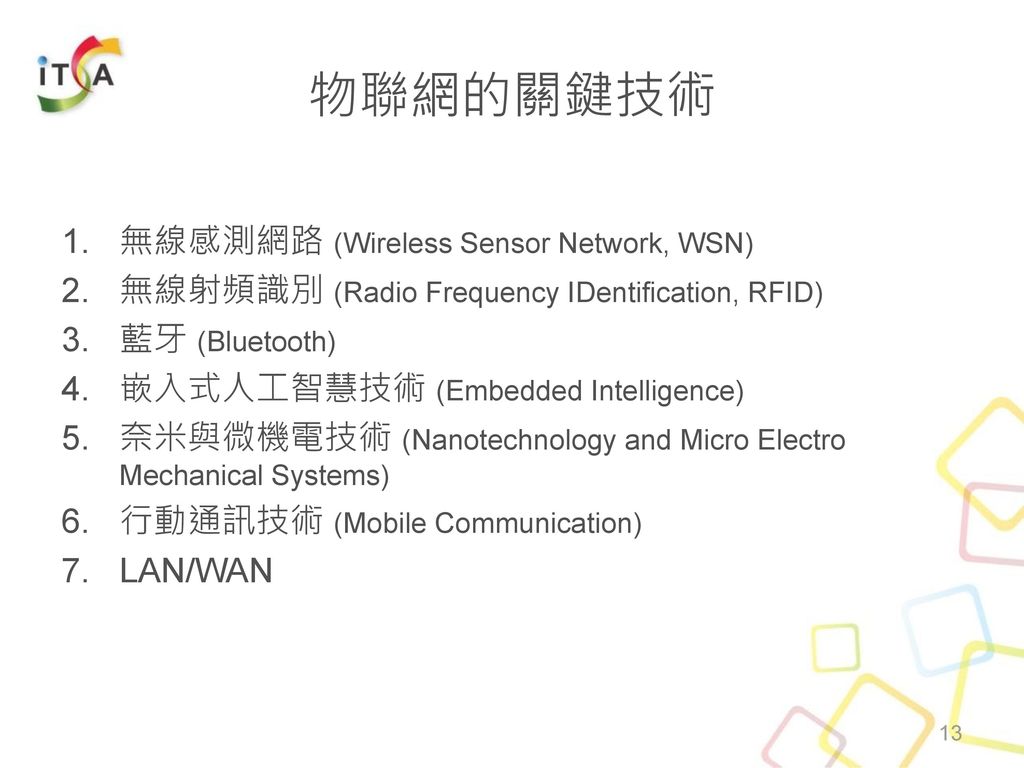 物聯網的關鍵技術 無線感測網路 (Wireless Sensor Network, WSN)