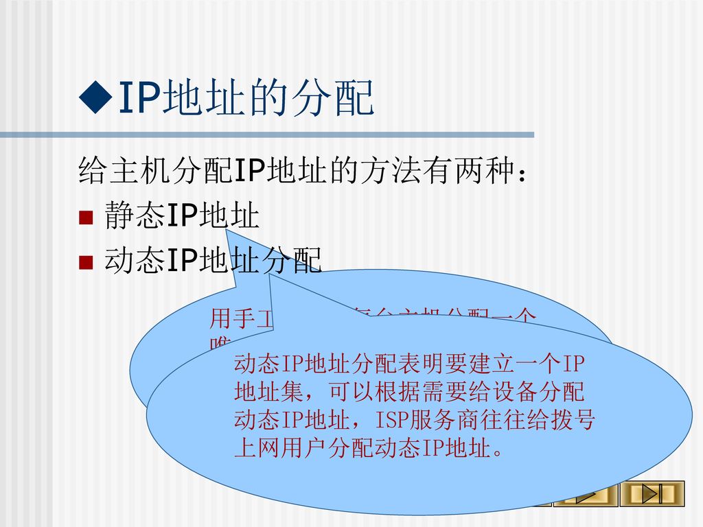 ◆IP地址的格式 IP地址的格式由32位二进制数组成，分成4段，其中每8位构成一段，段与段之间用小数点隔开。