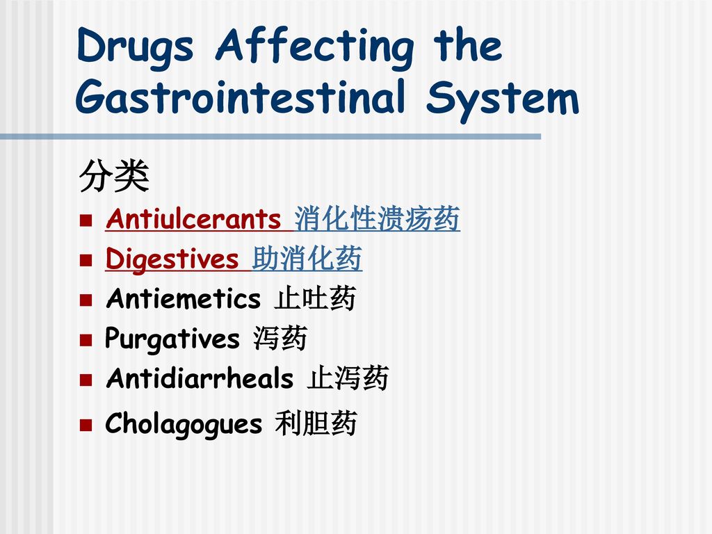 drugs affecting the gastrointestinal system