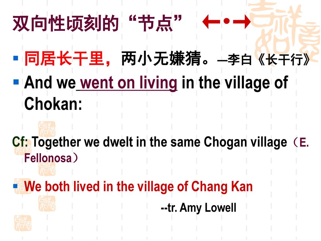 And we went on living in the village of Chokan: