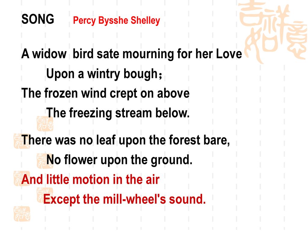 SONG Percy Bysshe Shelley