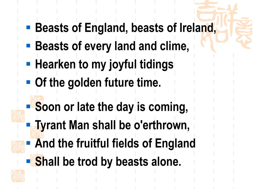 Beasts of England, beasts of Ireland,