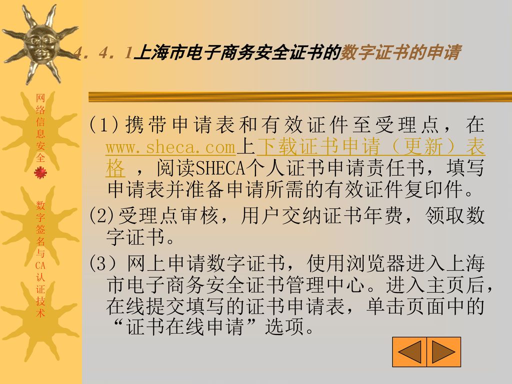 4．4．1上海市电子商务安全证书的数字证书的申请