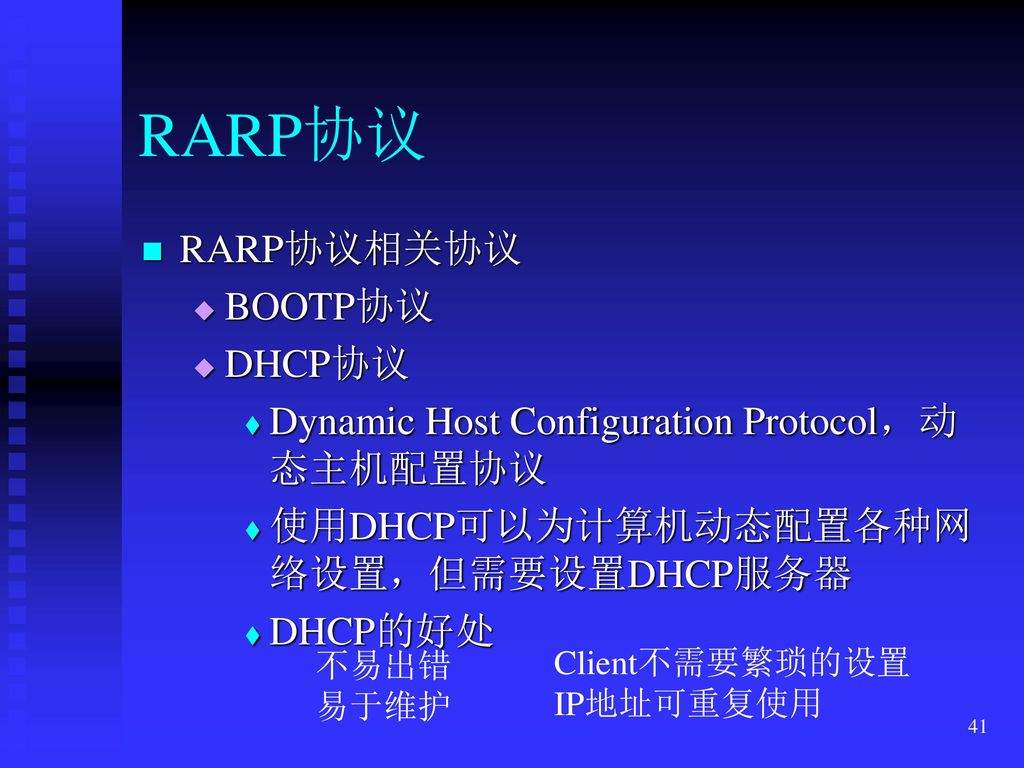 RARP协议 RARP协议相关协议 BOOTP协议 DHCP协议