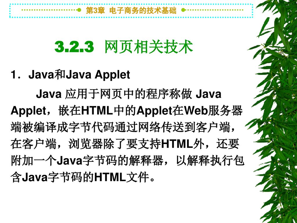 3.2.3 网页相关技术 1．Java和Java Applet