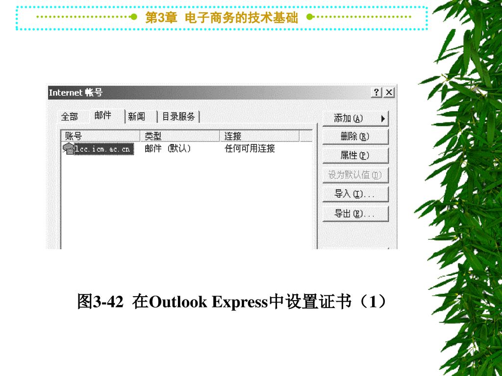 图3-42 在Outlook Express中设置证书（1）