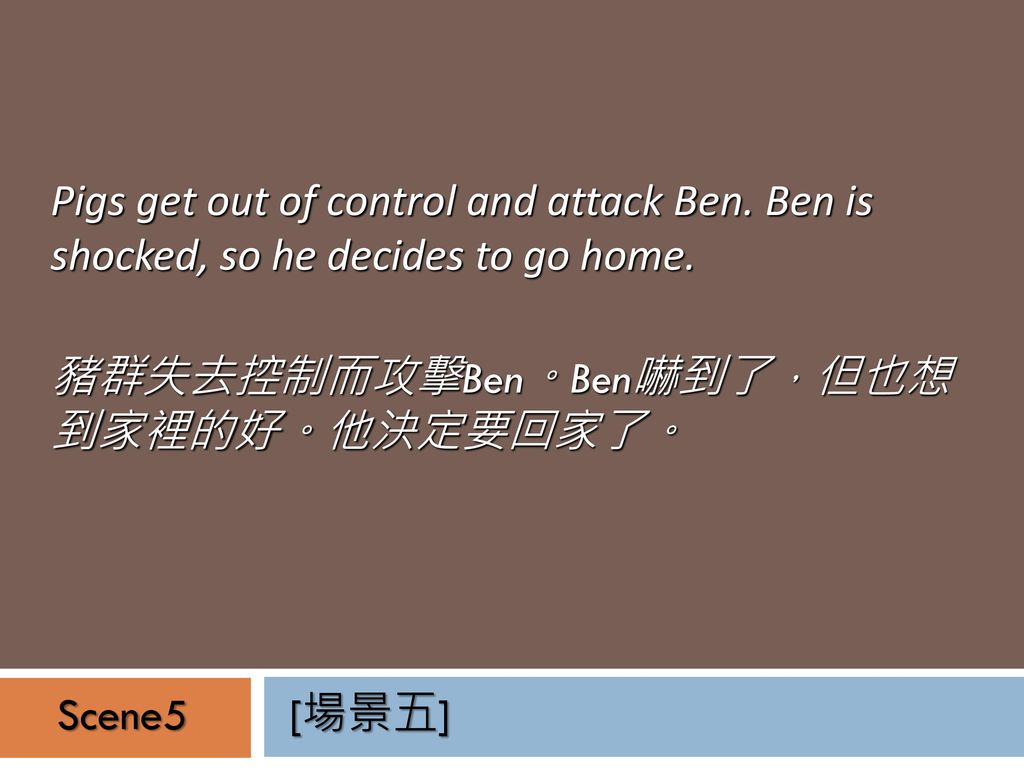 Pigs get out of control and attack Ben