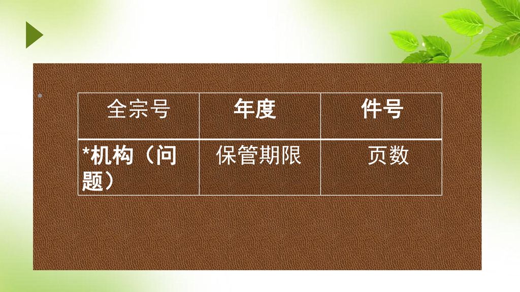 档号章：归档文件在首页上端空白位置加盖档号章并填写相关内容