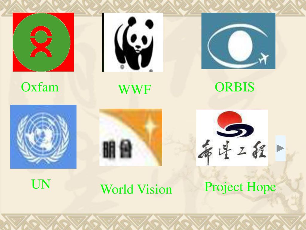 Oxfam ORBIS WWF UN Project Hope World Vision