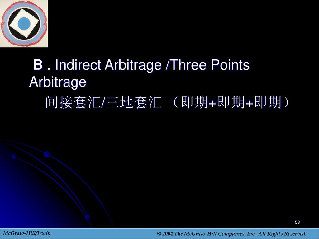 B . Indirect Arbitrage /Three Points Arbitrage