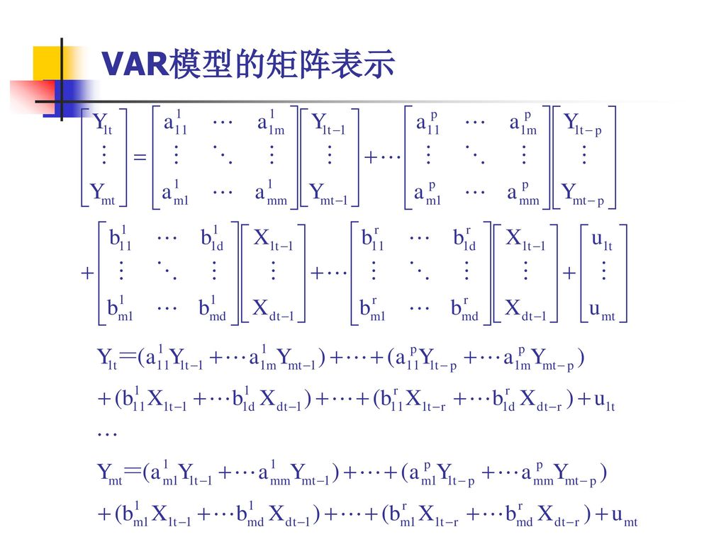 VAR模型的矩阵表示