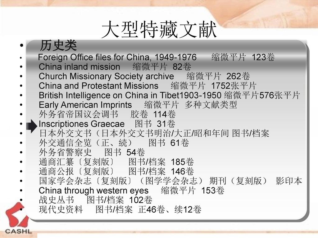 大型特藏文献 历史类 China inland mission 缩微平片 82卷
